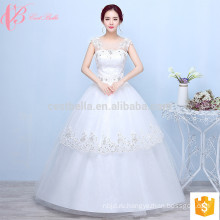 Спагетти ремень многослойные кружева аппликация дешевые пышное бальное платье свадебное платье